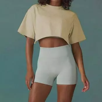 Женские повседневные топы для бега на открытом воздухе с коротким рукавом для фитнеса 2024 года — универсальные и свободные спортивные футболки Medium белый