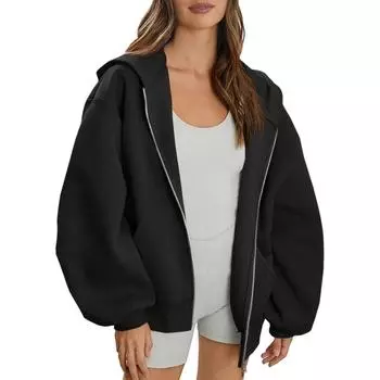 Женские повседневные топы Модные топы с длинным рукавом L чёрный