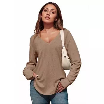 Женские повседневные топы Модные топы с длинным рукавом L чёрный