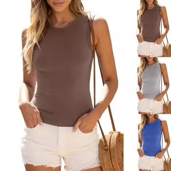 Женские повседневные топы однотонные с коротким рукавом S чёрный