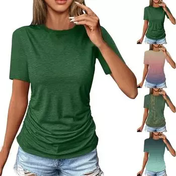 Женские повседневные топы с длинным рукавом L армия зеленый