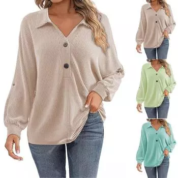 Женские повседневные топы с длинным рукавом M чёрный