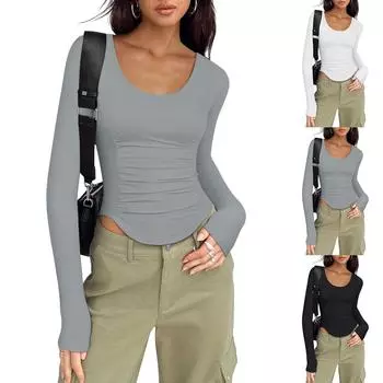 Женские повседневные топы с длинным рукавом XXL