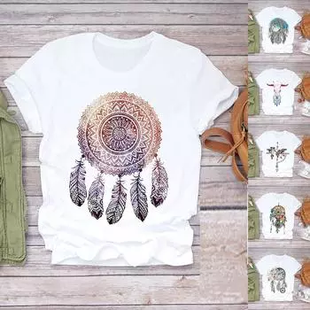 Женские повседневные топы с принтом тай-дай, красочная блузка с короткими рукавами и принтом