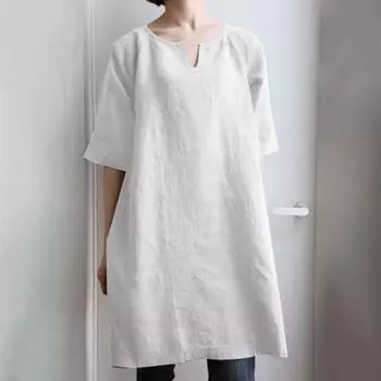 Женские повседневные топы с v-образным вырезом и коротким рукавом, однотонные пуловеры, свободная посадка, ретро-блузка средней длины, уличная одежда XXL армия зеленый