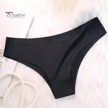 Женские повседневные трусы Бесшовные ледяные шелковые однотонные мягкие дышащие трусы с низкой талией Облегающие влагоотводящие эластичные антисептические с подтяжкой ягодиц L пурпурно красный