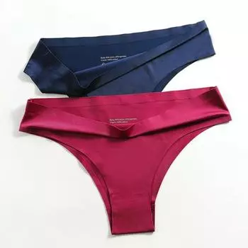 Женские повседневные трусы, бесшовные однотонные трусы из ледяного шелка, мягкие дышащие, с низкой талией, облегающие, влагоотводящие, эластичные M чёрный
