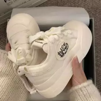 Женские повседневные туфли для сёрфинга на толстой подошве, маленькие белые туфли 35