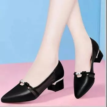 Женские повседневные туфли-лодочки, женские модные удобные весенние туфли без шнуровки на высоком каблуке 41 белый