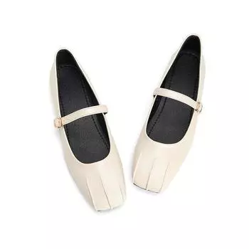 Женские повседневные туфли Мэри Джейн Балетные туфли на плоской подошве Туфли на плоской подошве с квадратным носком и ремешком на щиколотке Легкие прогулочные туфли Удобные женские модельные туфли без шнуровки 35 чёрный