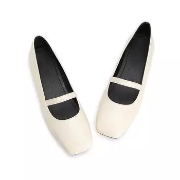 Женские повседневные туфли Мэри Джейн Балетные туфли на плоской подошве Туфли на плоской подошве с квадратным носком и ремешком на щиколотке Легкие прогулочные туфли Удобные женские модельные туфли без шнуровки 35 чёрный