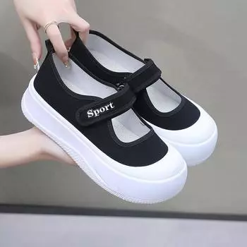 Женские повседневные туфли Мэри Джейн на толстой платформе, трикотажные туфли на плоской подошве, удобные сетчатые дышащие кроссовки для ходьбы для женщин, легкие балетки под платье 35 белый