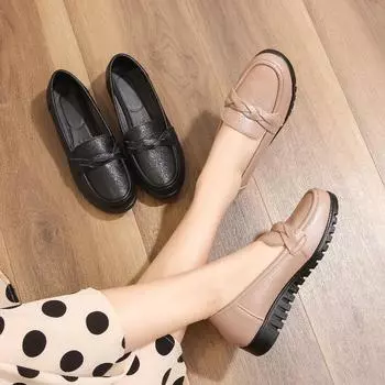 Женские повседневные туфли на мягкой подошве из кожи - нескользящие одинарные туфли из коровьей кожи Size 42