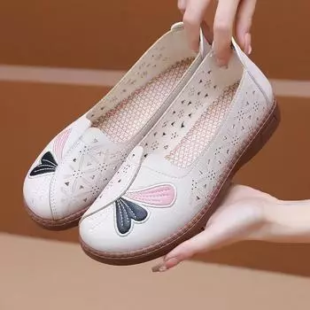 Женские повседневные туфли на плоской подошве без шнуровки, дышащие летние прогулочные туфли из искусственной кожи, легкие лоферы, удобные модельные туфли, женские туфли на плоской подошве с круглым носком