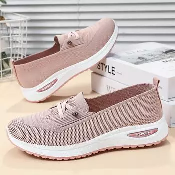 Женские повседневные туфли на плоской подошве Slip On Go Walk Shoes Удобные кроссовки для ходьбы Обувь с эффектом памяти Балетки на низком танкетке Легкие лоферы для женщин 36
