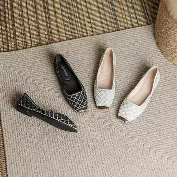 Женские повседневные туфли на плоской подошве. Удобные туфли из искусственной кожи с квадратным закрытым носком. Легкие балетки. Удобные туфли на плоской подошве. Деловые туфли. Женские рабочие лоферы. 35 чёрный