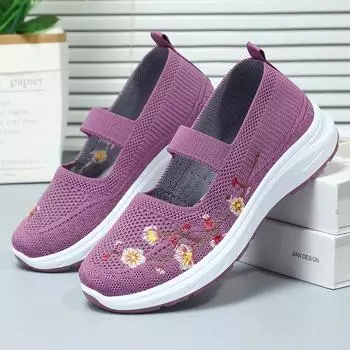 Женские повседневные туфли на плоской подошве, удобные туфли для ходьбы без застежек для женщин, легкие, мягкие, дышащие, тренировочные туфли на плоской подошве 37 чёрный