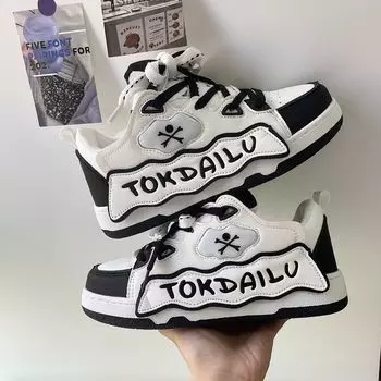 Женские повседневные туфли на плоской подошве, винтажные нишевые кроссовки с буквами для пары 36