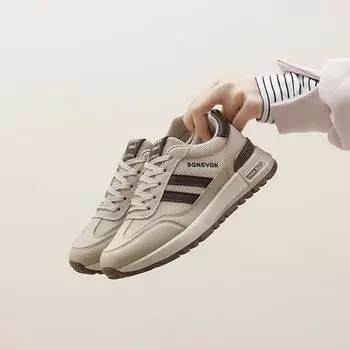 Женские повседневные туфли на толстой платформе Dad Shoes со шнуровкой, нескользящие, для ходьбы, удобные кроссовки из искусственной кожи для бега и тенниса для женщин, дышащие кроссовки 35 хаки