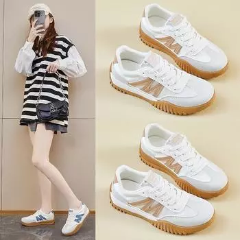 Женские повседневные туфли на толстой платформе Dad Shoes со шнуровкой, нескользящие, для ходьбы, удобные кроссовки из искусственной кожи для бега и тенниса для женщин, дышащие кроссовки 35