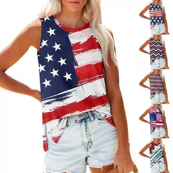 Женские повседневные туники, топы для ношения с леггинсами, летние рубашки без рукавов с принтами, майки L синий