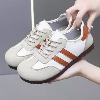 Женские повседневные удобные кроссовки с нескользящей шнуровкой для тренировок, кроссовки из искусственной кожи для ходьбы, спортивная обувь для тенниса на открытом воздухе для женщин 35 оранжевый