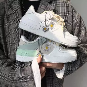 Женские повседневные универсальные модные маленькие белые туфли Little Daisy Fresh Trend 35 зелёный