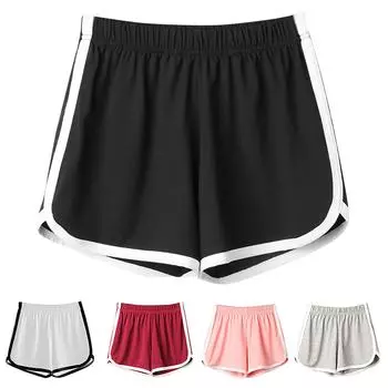 Женские повседневные верхние брюки три четверти Модные пляжные брюки Яркие яркие брюки L чёрный