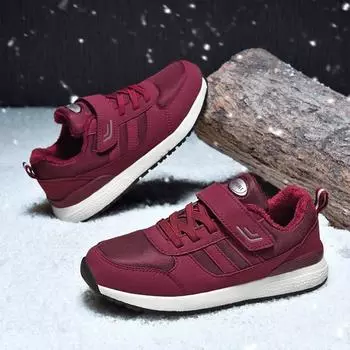 Женские повседневные зимние теплые ботинки для снега с подкладкой из искусственного меха, легкие нескользящие кроссовки для ходьбы, удобные короткие ботинки на шнуровке для женщин 35