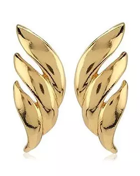 Женские позолоченные серьги-гвоздики Estele с листьями