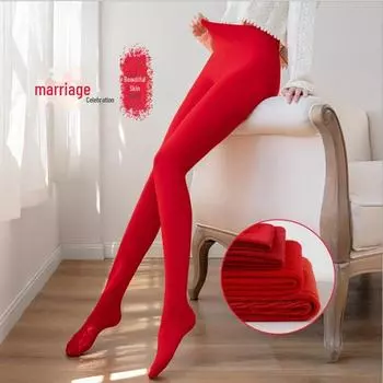 Женские праздничные леггинсы осень/зима облегающие красные для свадеб 55g Thin Footed (20-25°C)