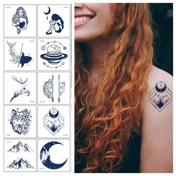 2 листа женских прочных маленьких мгновенных татуировок, как настоящие