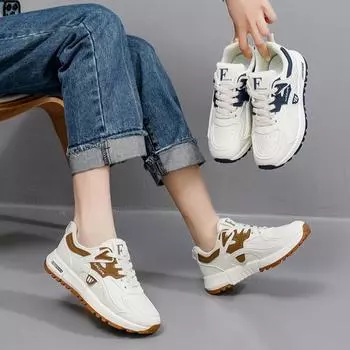 Женские прогулочные кроссовки, повседневные удобные дышащие легкие нескользящие модные туфли, женские кроссовки из искусственной кожи, уличная спортивная обувь для фитнеса 35