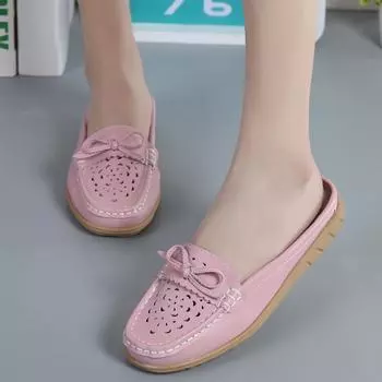 Женские сандалии с открытой спиной, прогулочные тапочки, летние туфли-мюли без застежек, закрытые тапочки, большой размер EU: 36 синий