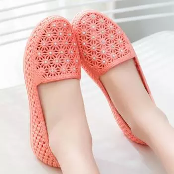 Женские прогулочные туфли на плоской подошве, лето 2024, дышащие полые туфли без шнуровки для женщин, уличная модная легкая женская повседневная обувь 36 светло-коричневого