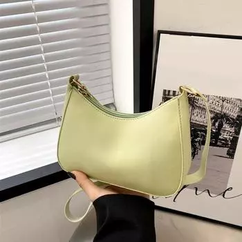 Женские простые модные сумки в стиле ретро, однотонная искусственная кожа, сумка на плечо под мышкой, повседневные сумки-хобо, трендовые сумки через плечо