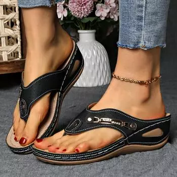 Женские простые однотонные босоножки на танкетке, повседневные и универсальные тапочки с открытым носком и толстой подошвой, удобные и нескользящие босоножки на танкетке для лета 36 темно-синий