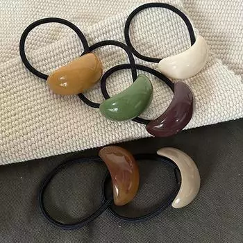 Женские простые овальные резинки для волос для женщин и девочек, винтажная эластичная резинка для хвоста с геометрическим рисунком, веревка для волос белый