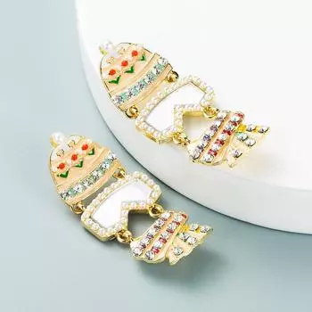 Женские простые серьги-капли из титанового стального сплава, серьги-подвески с рыбой и жемчугом, геометрические украшения для ушей OneSize золотой