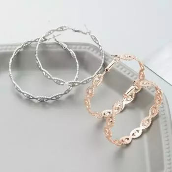 Женские простые серьги-кольца из нержавеющей титановой стали с кристаллами серебристого и золотого цвета, круглые глаза, геометрические украшения для ушей OneSize серебряный