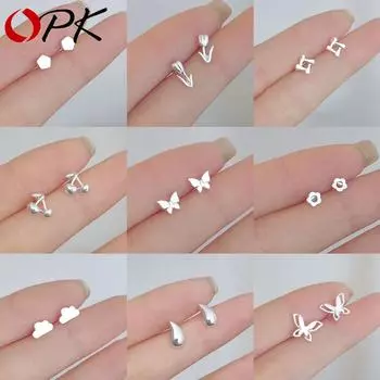 Женские простые серебряные серьги-подвески