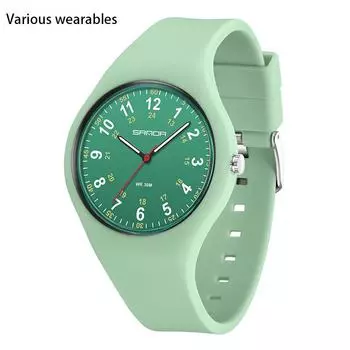 Женские простые темпераментные часы для начальной школы, светящиеся водонепроницаемые силиконовые кварцевые часы