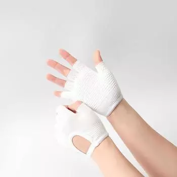 Женские противоскользящие перчатки для йоги, хлопковые перчатки для фитнеса с полупальцами, дышащие перчатки для езды на велосипеде, пилатеса, спорта, рыбалки чёрный