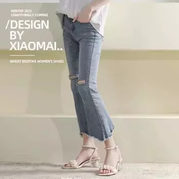 Женские прозрачные босоножки с квадратным носком и толстым каблуком в стиле феи - коллекция лето 2025 г. 35