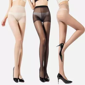 Женские прозрачные чулки, нейлоновые сверхтонкие офисные колготки, сексуальное женское белье, вечерние летние колготки Y2k, блестящие колготки для девочек, 3 пары/компл. One Size