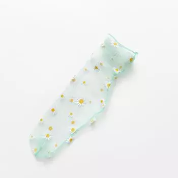 Женские прозрачные чулки, сексуальные сетчатые носки в стиле Харадзюку, шифоновые кружевные носки с оборками, женские кружевные носки с ромашками One Size
