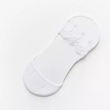 Женские прозрачные короткие кружевные носки летние ажурные мягкие невидимые дышащие модные повседневные носки-следки тапочки One Size