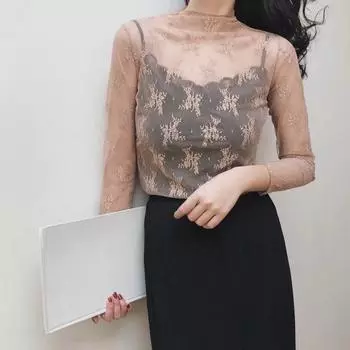 Женские прозрачные кружевные топы, весенне-летняя женская футболка One Size