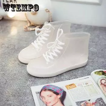 Женские прозрачные нескользящие резиновые сапоги, водонепроницаемая обувь, резиновые сапоги, женские короткие летние резиновые туфли, бахилы, студенческие водные сапоги 39