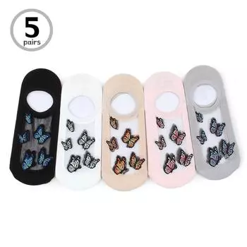 Женские прозрачные невидимые носки-лоферы Butterfly LT15 22 - 25 cm